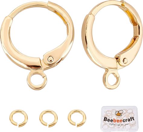 Amazon Beebeecraft Pcs K Gold Plated Round Leverback Earring