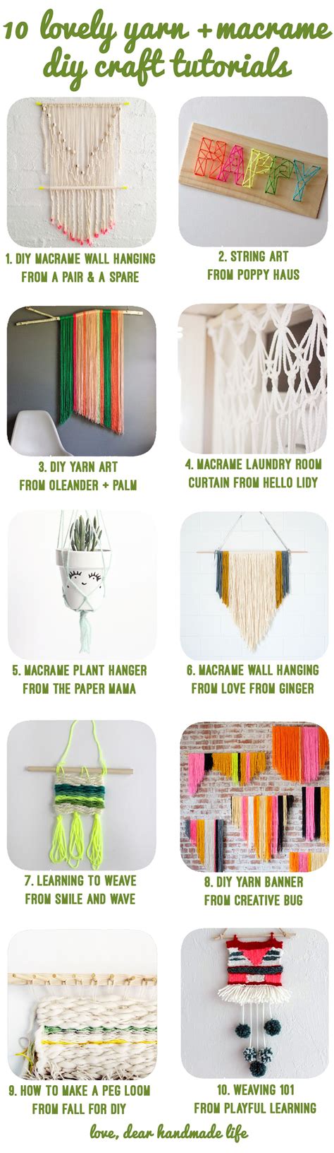 10 Lovely Yarn Macrame Diy Craft Tutorials Dear Handmade Life Diy