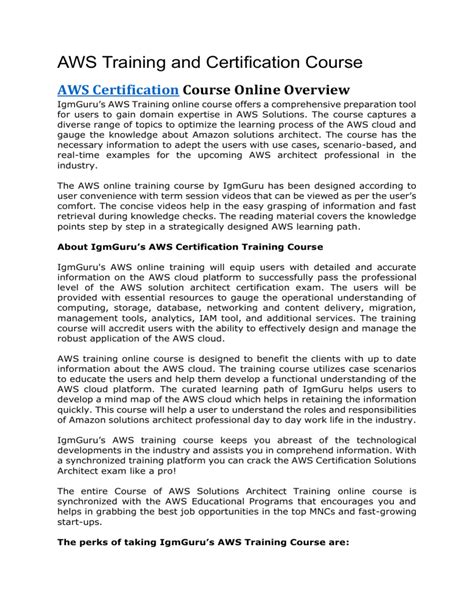 Aws Training And Certification Course