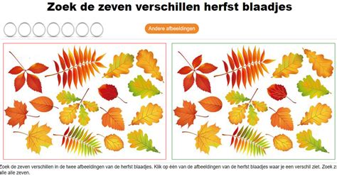 Zoek De 7 Verschillen Herfst Blaadjes