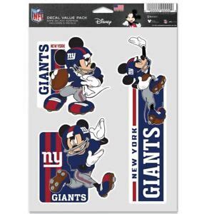 New York Giants Mickey Mouse Piece Multi Use Decals Disney Nfl