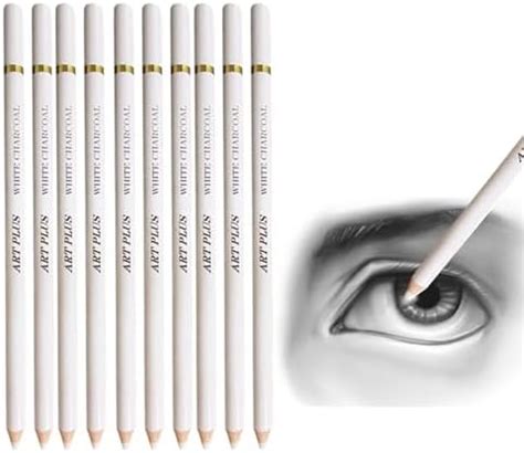 Zishan Pcs White Pencil Charcoal Pencils Eraser Pencil Drawing