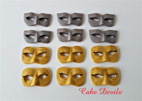 Masquerade Mask Cupcake Toppers Fondant Masquerade Masks Etsy