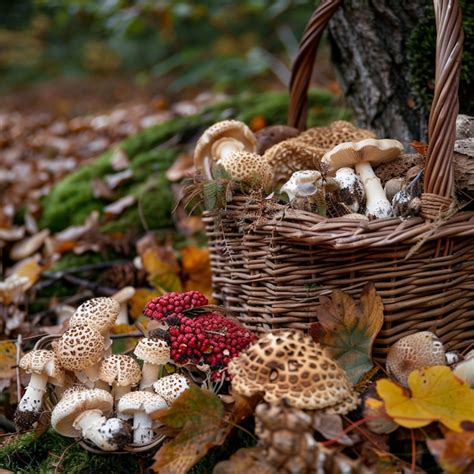 Premium Photo Latvian Autumn Mushroom Hunting Basket Scene