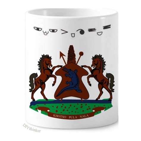 Lesotho Africa National Emblem Toothbrush Mug Cup Cartoon Lovely Pen