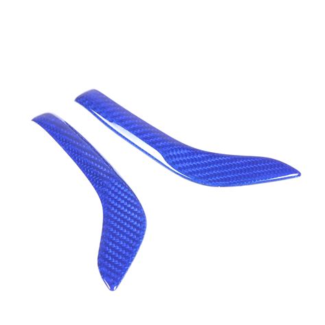 Blue Real Carbon Fiber Gear Shift Knob Side Trim Cover For Maserati