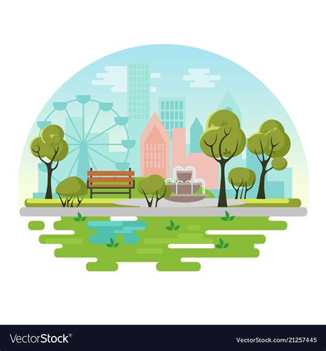 City public park concept Royalty Free Vector Image