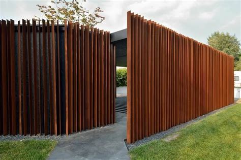 Portes En M Tal Rouill Es De Villas En Acier Corten Et Cl Ture De