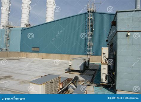 Gas Powered Electrical Generation Power Station Uk Stock Photo Image