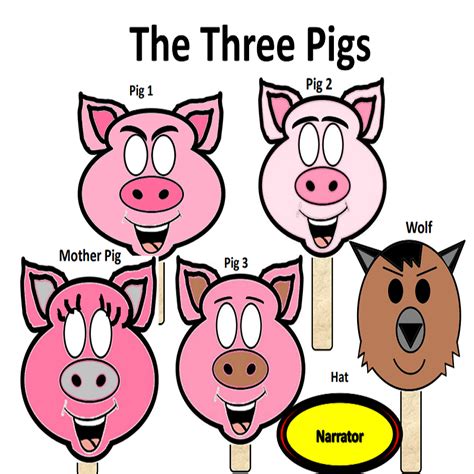 The Three Little Pigs Masks And Puppet Play Script • Teacha