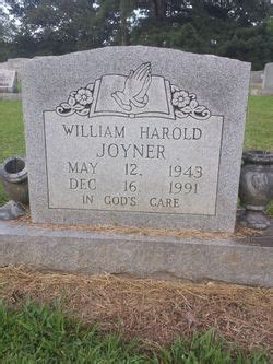 William Harold Joyner 1943 1991 Memorial Find A Grave