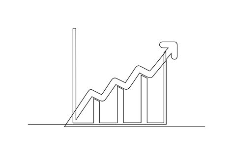 Continuous one-line drawing high success business chart. Business ...