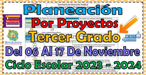 Planeación por proyectos del tercer grado de primaria del 06 al 17 de