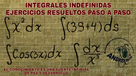 Integrales Indefinidas Resueltas Paso A Paso Youtube