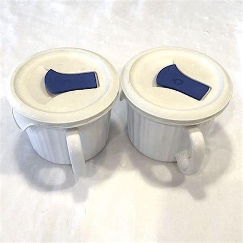 Corningware Kitchen Corningware2oz Soup Mugs Vented Tight Fit Lids