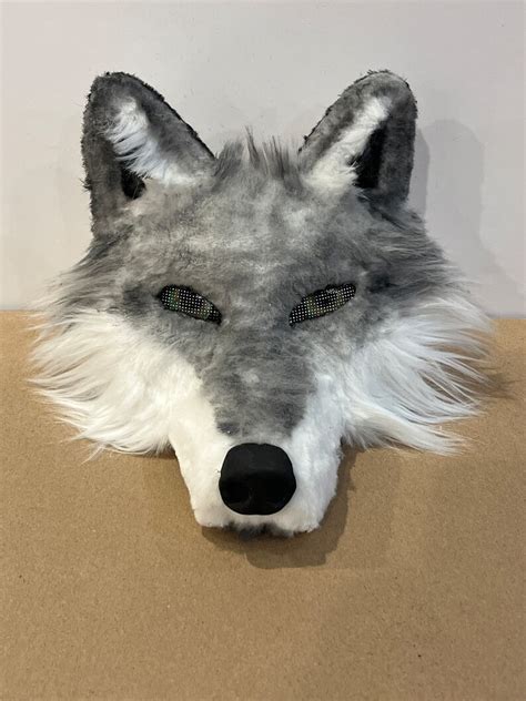 Therian Gray Wolf Mask Etsy