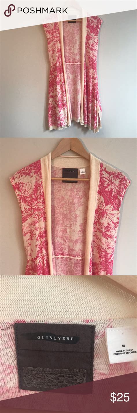 Anthropologie Guinevere Pink Floral Sweater Vest Anthropologie