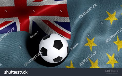 D Rendering Flag Tuvalu Soccer Ball Stock Illustration