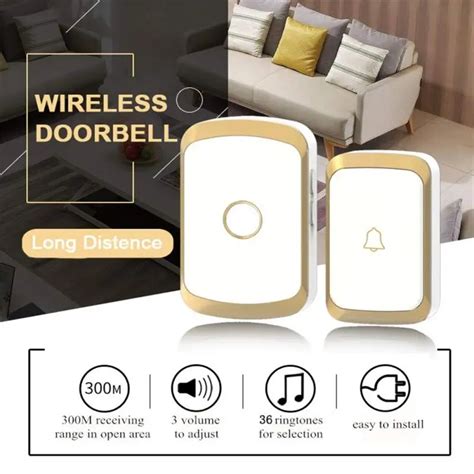 Doorbell Waterproof Wireless Prise Am Ricaine Sonnette De Porte