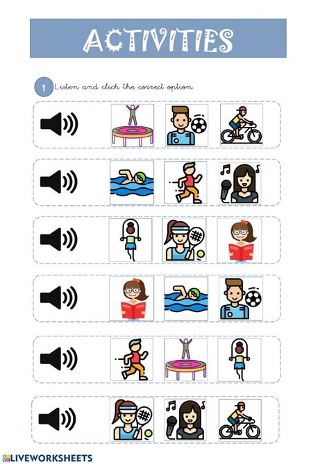 Ficha Online De Free Time Activities Para Primero Puedes Hacer Los