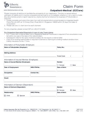 Liberty Claim Form Fill Online Printable Fillable Blank PdfFiller