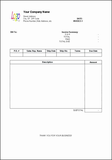 Proforma Invoice Template Free Printable