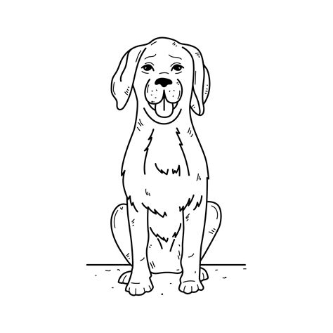 Premium Vector Hand Drawn Dog Outline Illustration