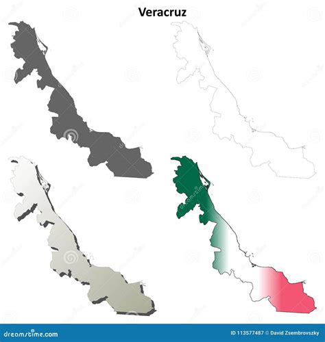 Sistema Del Mapa Del Esquema Del Espacio En Blanco De Veracruz