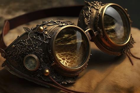 Premium Ai Image Steampunk Glasses Art Futuristic Design Generative Ai