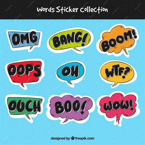 Free Vector Word Stickers Collection