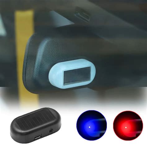 1Pcs Car Fake Security Light Solar Powered Simulated Dummy Alarm