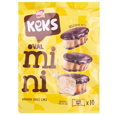 Bifa Prajitura Mini Keks Glazura Cu Sos De Banane 180g Defne