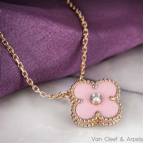 Van Cleef And Arpels Limited Edition 2015 Pink Porcelain Vintage Alhambra