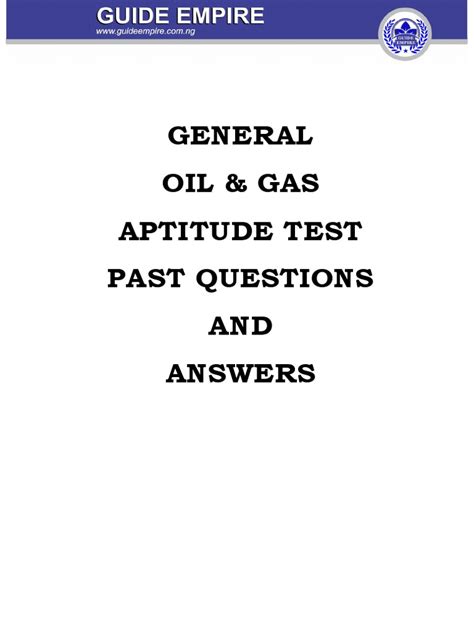 OIL & GAS APTITUDE TEST PAST QUESTIONS AND ANSWERS | PDF