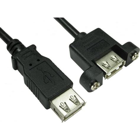 Cables Direct Ltd 0 18m Usb 2 0 Type A F To Type A F Panel Mount Cable