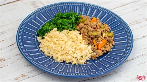 Arroz Integral E Carne Moída Com Vagem E Cenoura Home Chefs