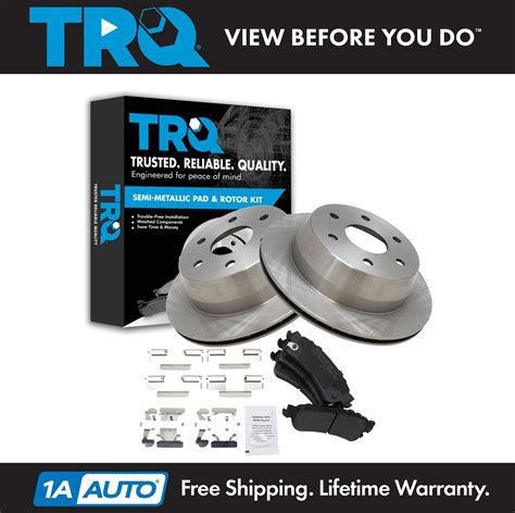 TRQ Rear Premium Posi Metallic Brake Pad Rotor Kit For Chevy GMC