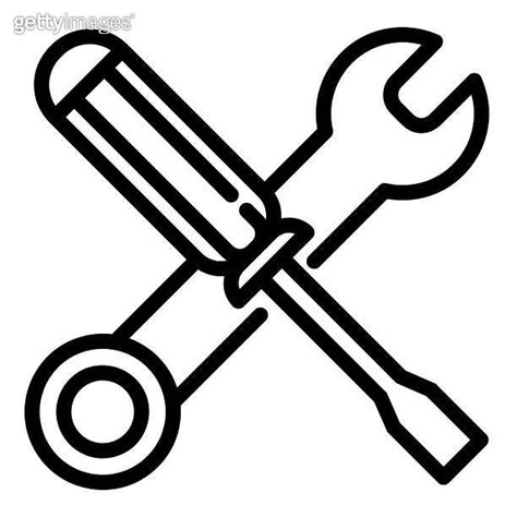 Screwdriver And Wrench Vector Icon Lineal Style Icon From Work In