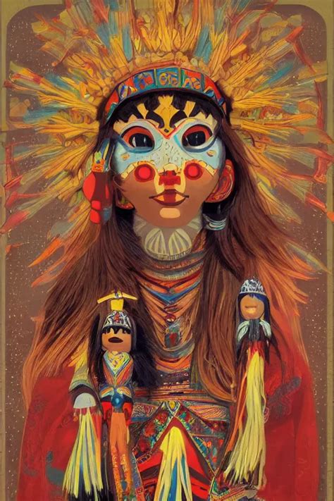 A Beautiful Painting Of Hopi Kachina Dolls Stable Diffusion