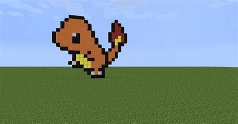 Charmander Pixel Art Minecraft Map