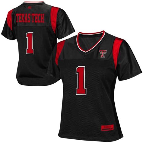 Texas Tech Red Raiders Ladies #1 Showtime Football Jersey - Black ...