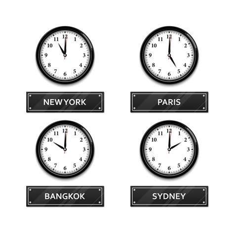 World time zone clock isolated on white background, vector illustration ...