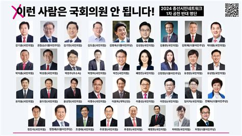 성명·논평 2024 총선시민네트워크 1차 공천반대 명단 발표