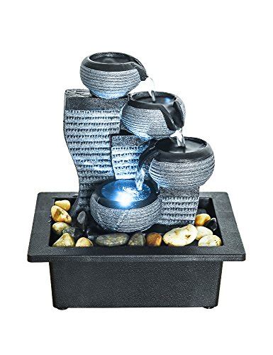 Bbabe Desktop Waterfall Fountain Decor Led Illuminated Indoor Portable