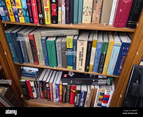 Shelf Of Full Of Engineering Textbooks Stock Photo Alamy