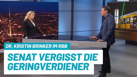 Dr Kristin Brinker im RBB Senat muss mehr für Wirtschaft und