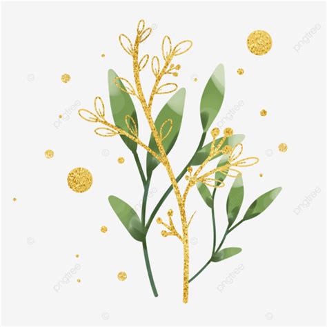 wedding gold leaf green leaves clipart wedding leaf element gold leaf