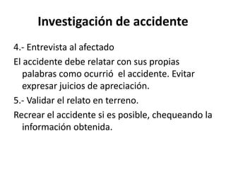 Como Se Debe Investigar Un Accidente PPT