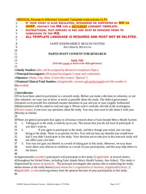 Ined Consent Document Template And Guidelinesa Guide To Ined