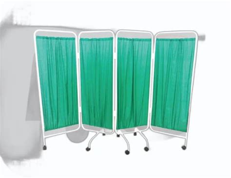 Mild Steel PAREEN 4 FOLD BED SIDE SCREEN GREEN Epoxy Powder Coated